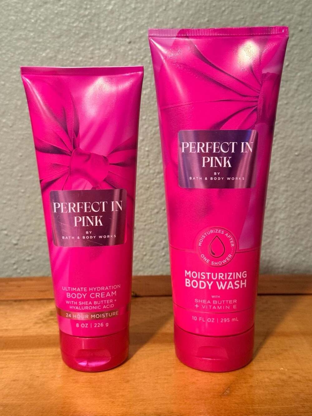 Bath & Body Works Perfect in Pink Ultimate Hydration Body Cream Body Wash Set